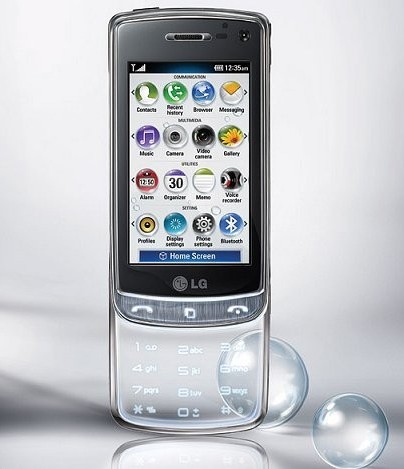 Первый серийный мобильный телефон с прозрачным корпусом LG GD900 Crystal